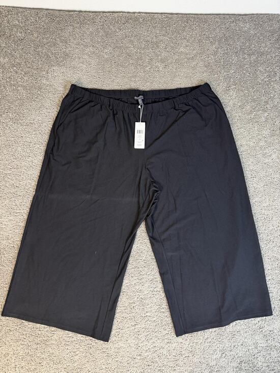 Eileen Fisher Pants - Eileen Fisher Pants Womens 3X Black Cropped Pull On Stretch Wide Leg 23 Inseam